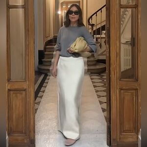 NWT Zara ZW Collection Satin Pencil Skirt Size Xs